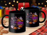 I Dont Run From Ghosts Black Cat Mug thumbnail 3