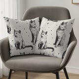 Vintage Cat Sketch Blanket, Woven Blanket  Cat Lover Gift, Cat Decor,  thumbnail 10