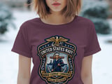 United States Navy Crest T-Shirt | Patriotic USN Sailor Military Pride Apparel | Honor Courage Commitment Veteran Gift Tee thumbnail 6