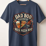 Dad Bod Powered By Beer Pizza BBQ T-Shirt | Funny Father's Day Gift for Him | Grill Master Vintage Graphic Tee | Husband Birthday Shirt thumbnail 10