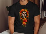 Floral Sugar Skull Catrina Tee or Sweatshirt thumbnail 1