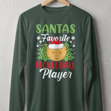 Pickleball Sport-Tek Long Sleeve Tee, Santas Favorite Pickleball Player, Sun Shield Shirt thumbnail 7