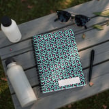 Vibrant Teal Pink Leopard Print Backpack, Aesthetic Animal Pattern School Bag, Custom Spiral Notebook Set thumbnail 3
