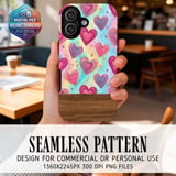 Pastel Watercolor Hearts Digital Art thumbnail 2