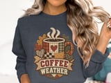 Coffee Weather Tee or Sweatshirt, Faux Patchwork Design thumbnail 7