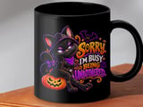 Busy Being Unbothered Black Cat Mug thumbnail 8
