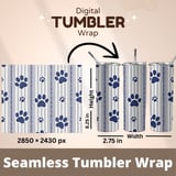 Classic Paw & Stripe Digital Design Size Bundle Png thumbnail 7