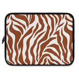 Earthy Taupe Zebra Print Laptop Sleeve, Boho Abstract Laptop Case, Minimalist Tech Accessory Pouch, Trendy iPad Bag for Her thumbnail 6
