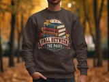 Fall Between The Pages Sweatshirt, Vintage Bookish Hoodie, Cozy Autumn Book Lover Tote Bag, Cute Librarian English Teacher Gift Apparel thumbnail 6