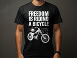 Freedom Is Riding a Bicycle | Chopper Cruiser T-Shirt thumbnail 1