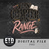 This Chapter Has Range PNG, Retro Bookish Travel Coffee Design, Cozy Reader Booktok Sublimation, Book Lover Gift T-Shirt Digital Graphic thumbnail 1