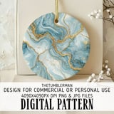 Blue Gold Marble Tumbler Digital, Watercolor Floral Background, Printable Tumbler Png, Digital Scrapbooking Paper, Junk Journal Pages thumbnail 3
