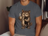 Grumpy Werewolf Coffee Cat Tee or Sweatshirt thumbnail 6