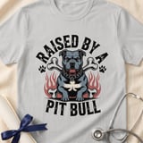 Raised By A Pit Bull Tee | Pit Bull Lover Shirt | Pittie Shirt | Bully Breed Gift thumbnail 7