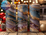20 oz Agate Skinny Tumbler Wrap Sublimation Design, Gold Amethyst Geode Straight Tapered Wrap png, Digital Download, Elegant Tumbler thumbnail 2