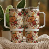 Floral Tumbler Design, Digital Download, Watercolor Flowers, Fall Tumbler Wrap, Junk Journal Paper, Printable Tumbler Png, Scrapbooking thumbnail 9