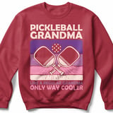 Pickleball Gildan Crewneck Sweatshirt, Pickleball Grandma Like A Regular Grandma Only Way Cooler, Court Warm Up thumbnail 5