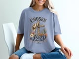 Chosen & Loved Western Christian T-Shirt | Boho Cowgirl Faith Tee, Rustic Cross Scripture 1 Peter 2:9 Top thumbnail 11
