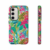 Vibrant Tropical Leopard Floral Tote Bag & Phone Case, Preppy Summer Beach Bag, Colorful Abstract Pattern Accessory Gift thumbnail 15