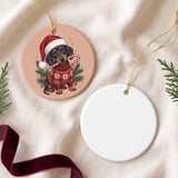 Dachshund Christmas Ornament, Cute Doxie Holiday Tree Decor, Wiener Dog Santa Hat Ornament, Dog Lover Gift, Pet Keepsake Stocking Stuffer thumbnail 4
