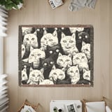 Black and White Cats Blanket,  Cat Lover Gift, Cozy Woven  Blanket, Cat Decor Tapestry Blanket thumbnail 6