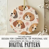Beagle Blossom Whimsy Digital Pattern Size Bundle Png thumbnail 3