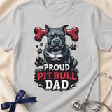 Proud Pitbull Dad Tee | Pit Bull Dad Shirt | Pittie Dad Gift | Dog Dad Shirt thumbnail 7