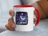 Halloween Mug, Ghost on Scooter, Spooky Night, Halloween Decor, Autumn Vibes, Gift for Halloween, Party Mug, Coffee Cup, Fun Halloween Mug thumbnail 2