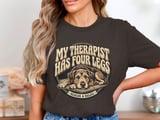 My Therapist Has Four Legs Dog Lover T-Shirt, Rescue Dog Parent Gift, Retro Pet Owner Tee, Animal Lover Shirt thumbnail 1