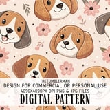 Beagle Blossom Whimsy Digital Pattern Size Bundle Png thumbnail 2