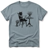 Cozy Bookish Cat Tee thumbnail 3