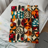 Abstract Geometric Pattern Velveteen Blanket, Woven Blanket, Throw Pillows - Modern Mid-Century Home Decor Gift thumbnail 4