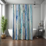 Coastal Reef Watercolor Shower Curtain thumbnail 7