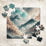 Watercolor Landscape Digital Pattern, Mountain Forest Clouds Digital Bundle, Scenic Print, Wall Art Design, Digital Art Prints, PNG JPG thumbnail 7