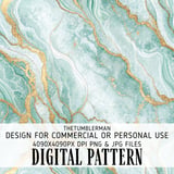 Teal Marble Tumbler Design, Digital Papers, Gold Veins, Printable Tumbler Png, Floral Junk Journal Pages, Watercolor Flower Backgrounds thumbnail 13
