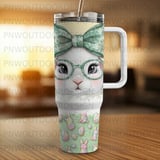 Easter Bunny 40oz Tumbler Wrap, Seamless Distressed Tapered, Cute Easter, Happy Spring, Digital Download, Sublimation Design thumbnail 2