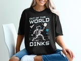Pickleball Comfort Colors Shirt, Out of This World Dinks, Retro Astronaut Graphic Tee, Fun Court Apparel Gift thumbnail 1