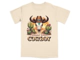 Desert Sunset Cowboy Skull T-Shirt thumbnail 10
