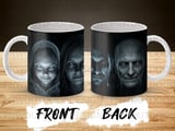 Creepy Ghost Faces Mug Wrap Design, Spooky Digital Sublimation for 11oz 15oz Mugs, Horror Dark Art Instant Download Digital thumbnail 8