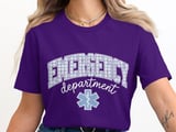 Emergency Department Gingham ER Nurse T-Shirt: Paramedic Star of Life thumbnail 3