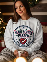 Heart Service Passed T-Shirt: Certified Approved Emblem, Distressed Heart Health Operation Graphic Design thumbnail 4