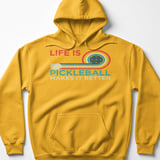 Pickleball Gildan Fleece Hoodie, Life Is Good Pickleball Makes It Better, Retro Graphic Court Pullover thumbnail 10
