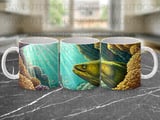 Deep Sea Sublimation Wrap Digital Design, Ocean Mug PNG 11oz 15oz, Exotic Marine Life Art, Nature Lover Gift thumbnail 11