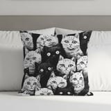 Black and White Cats Blanket,  Cat Lover Gift, Cozy Woven  Blanket, Cat Decor Tapestry Blanket thumbnail 3