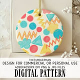 Digital Geometric Pattern Bundle, Abstract Shapes Digital, Circle, Triangle, Zigzag, Colorful, Commercial Use, Planner Graphics, Digital thumbnail 3