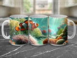 Clownfish & Anemone Mug Wrap Digital Design | Ocean Life Sublimation PNG | 11oz 15oz Marine Fish Cup Wrap thumbnail 10