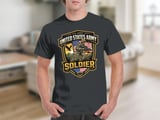 U.S. Army Soldier T-Shirt, Military Veteran Pride Tee, American Patriot Gift for Him & Her, Active Duty Support Apparel thumbnail 4