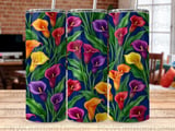 Vibrant Calla Lily Tumbler Wrap Digital Design | Seamless Sublimation PNG for 20oz Skinny Tapered Tumbler | Floral Crafter Gift thumbnail 8