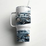 Classic Car Tumbler Wrap, 40oz Sublimation Design, Vintage Ride PNG, Pine Forest Mountains Digital thumbnail 10