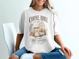 Coffee Bible Quiet Mornings T-Shirt, Christian Faith Tee, Devotional Gift for Her, Religious Woman Shirt, Cottagecore Cozy Top thumbnail 3